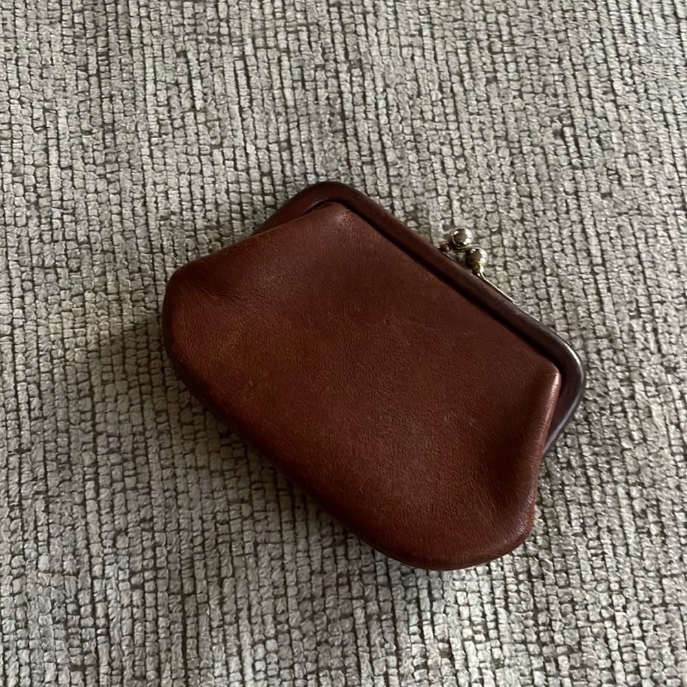 Vintage leather brown coin purse